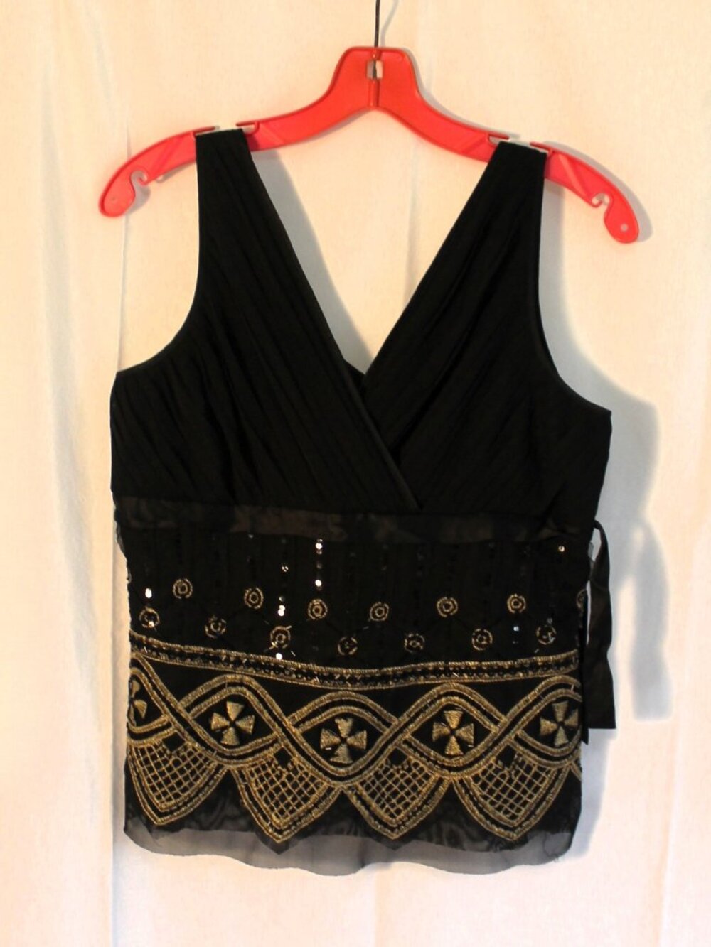 JS Collections Dressy Formal Beaded Embroidered Black Top 10
